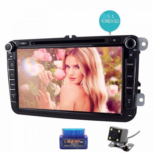 8&#034; android 5.1.1  obd2 hd car stereo dvd gps 3g vw touran tiguan golf 6 passat