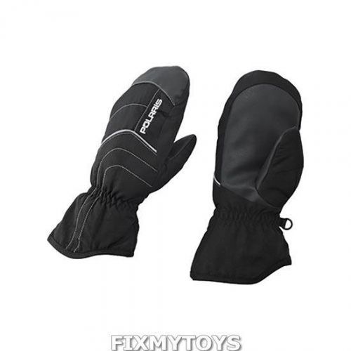 Oem polaris black youth waterproof insulated snowmobile mittens sizes s-xl