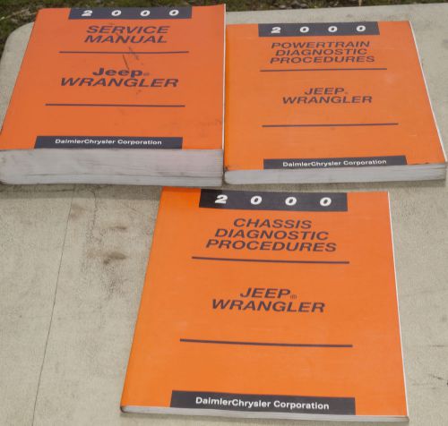 2000 jeep wrangler factory service shop manual + diagnostics 3-volume set