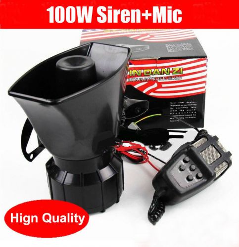 Motorcycle/rv/truck car siren horn pa system loud megaphone with mic 100w