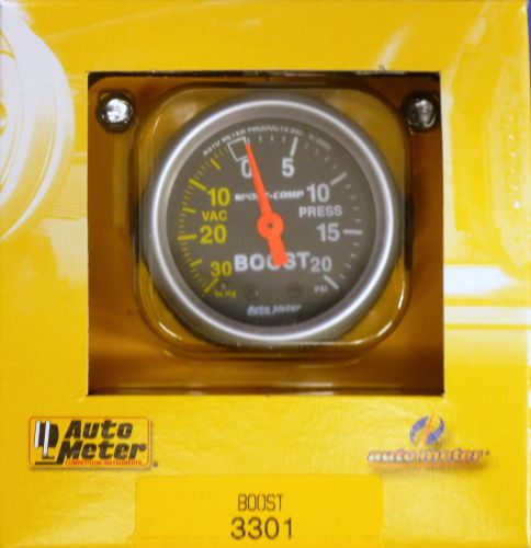 Auto meter 3301 sport comp vacuum boost mechanical gauge 2 1/16 30 in.hg/ 20 psi