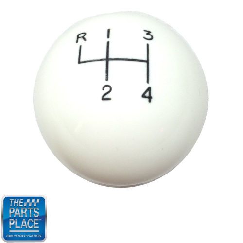1964-74 gto / lemans white manual 2” shift ball w/ 4 speed pattern - 3/8&#034; course