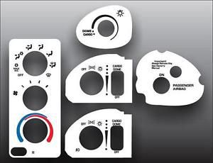 1998-2002 dodge ram mirror defrost white heater control switch overlay hvac
