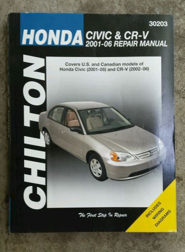 Chilton books 30203 repair manual honda civic cr-v crv 2001 - 2006 wiring