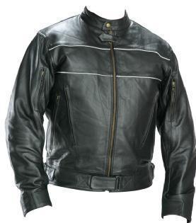 Classic men's x-force black racer motorcycle jacket sz 3xl *