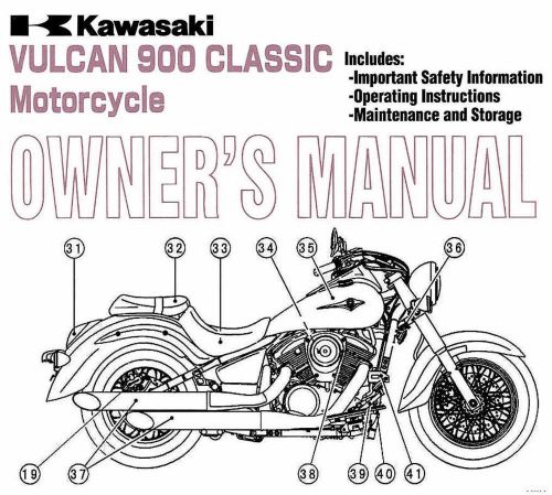 2013 kawasaki vulcan 900 classic motorcycle owners manual -vulcan 900 vn900bd