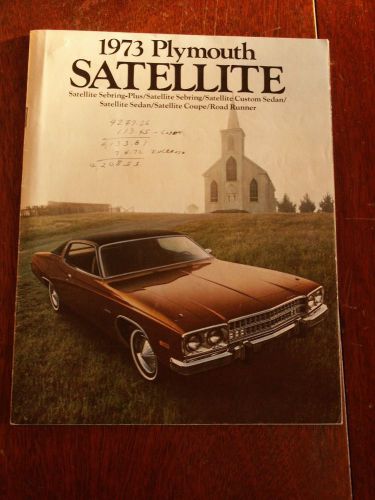 1973 plymouth satellite dealers brochure and sales reciept sebring road runner