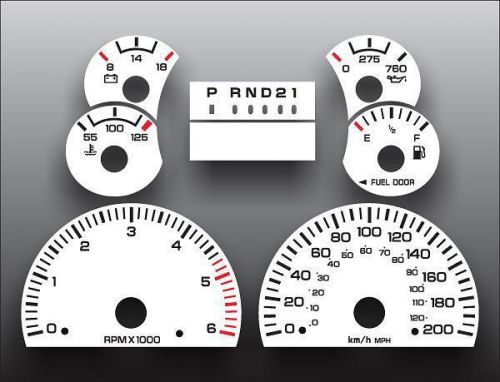 1997-2000 dodge dakota tach metric kph kmh dash cluster white face gauges