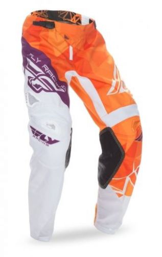 Fly racing kinetic crux 2017 mens mx/offroad pants orange/purple/white