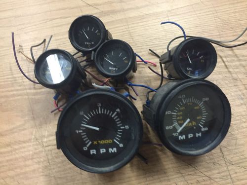 Lot of 6 quicksilver marine instrument gauges for boat