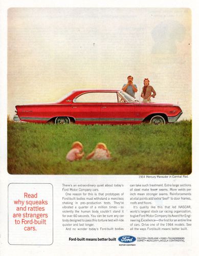 Vintage original 1964 mercury marauder hardtop magazine advertisement- 10&#034; x 13&#034;