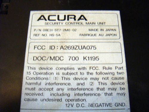 1994-1997 acura integra security control alarm keyless lock unit brain box ecu