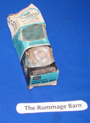 Vintage sears aqua/green quick-release auto seat belt #64034 for 62&#039; and later