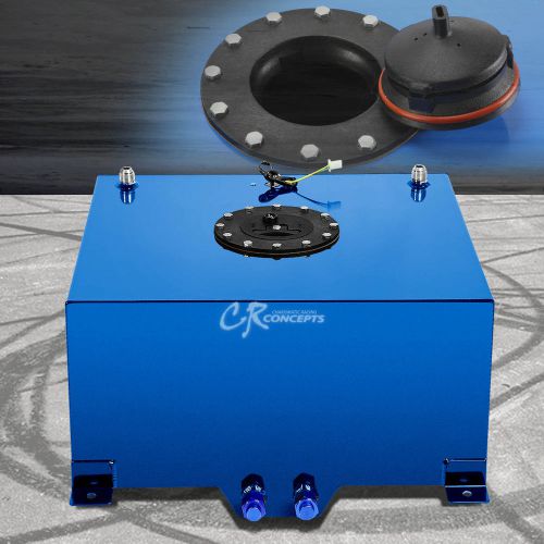 10 gallon blue coated aluminum racing/drifting fuel cell gas tank+level sender