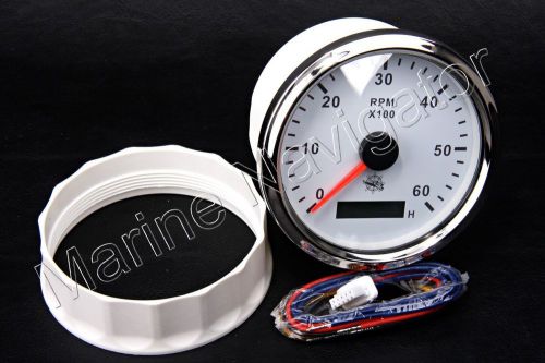 Osculati tachometer hourmeter gauge 52mm 2&#034; 6000 rpm white