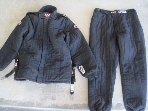 Dj safety driving suit sfi 3-2a/15 size medium 3 layer black dragster