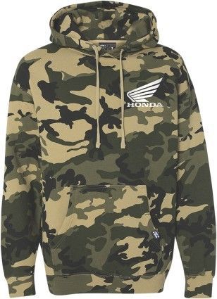 Factory effex honda mens pullover hoodie camo/green/white