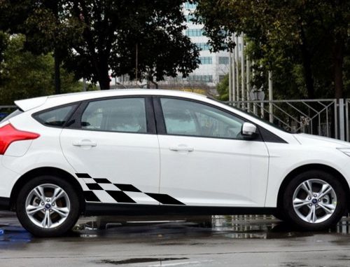 Car vinyl decals graphics sticker body decals checkered flags for focus 12 #927