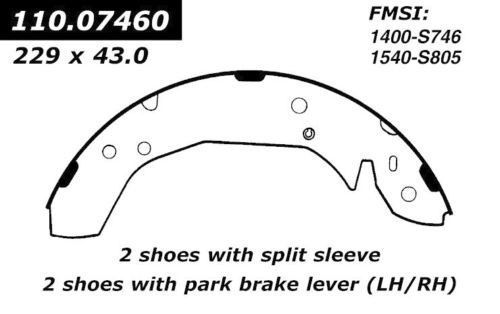 Brand new beck/arnley 111.07460 rear brake shoes fits vehicles listed on chart