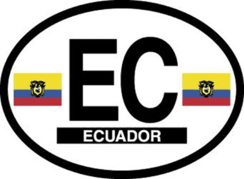Ecuador oval vinyl sticker decal bumper flag country car vehicle