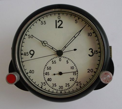Rare 60 chp white soviet ussr military airforce aircraft cockpit clock (achs)