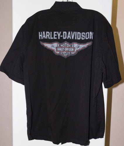 Harley-davidson logo &amp; wings garage shirt xl 99143-10vm