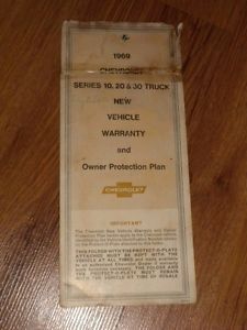 1969 chevrolet truck 10 20 30 owner protection plan / new vehicle warranty