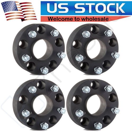 (4) 2&#034; 5x5 black hubcentric wheel spacers fits jeep jk wrangler grand cherokee