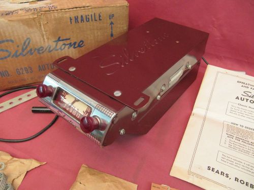 Nos 1949 silvertone 528.6293 am tube radio 6 volt - gorgeous