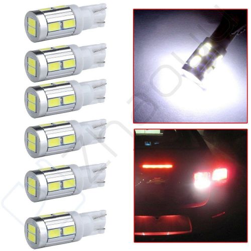 6x white bulb t10 194 2825 168 158 led license light 5730 10smd high power