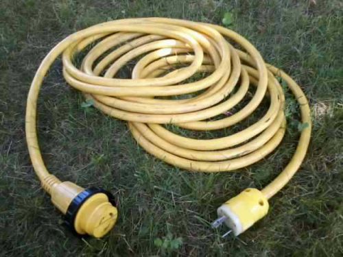 Used h/d marinco 35 ft. marine / rv yellow shore power cord 10 awg 30 amp 120v