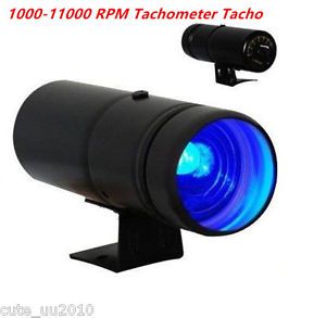 Universal adjustable tachometer 1000-11000 rpm tacho gauge shift light blue  led