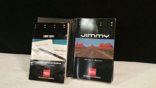 1993 gmc jimmy oem owners manual + original case.