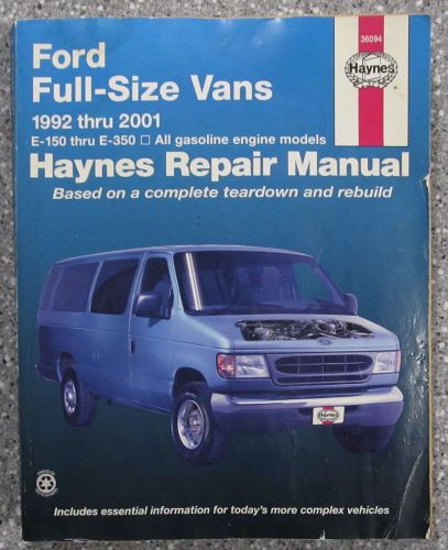Haynes Repair Manual for 1992 - 2001 FORD Full-Size Vans E-150, E-250, E-350, US $14.95, image 1