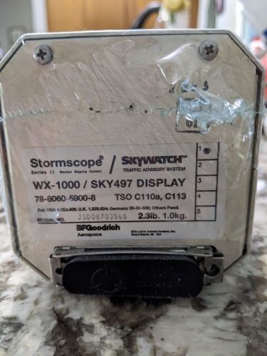 BF Goodrich WX-1000 Series II Stormscope Display PN 78-8060-5900-8, US $1,600.00, image 2