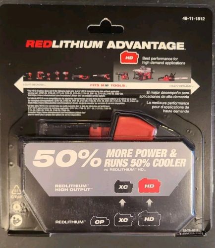 Hd 12.0 battery milwaukee 48-11-1812 m18 redlithium high output free ship