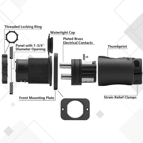 70A Trolling Motor Plug & Receptacle for 2 or 3 Wire 12-48V Systems NEW IN BOX, US $29.99, image 2