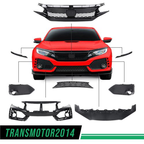 Front Bumper Cover New Fit For 2016-2021 Honda Civic 10th-Gen Sedan Coupe Type-R, US $365.62, image 7