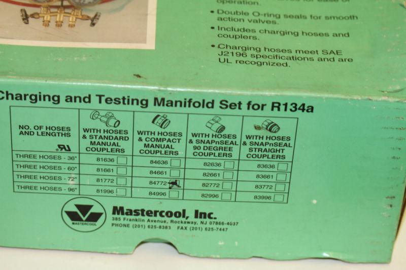 Mastercool Charging & Testing 84772 Manifold Gauge Set for R134a, US $70.00, image 7