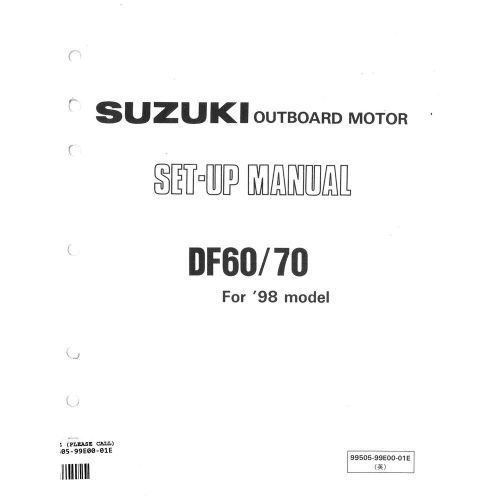 Suzuki outboard marine 1998 df60/70 set-up manual 99505-99e00-01e