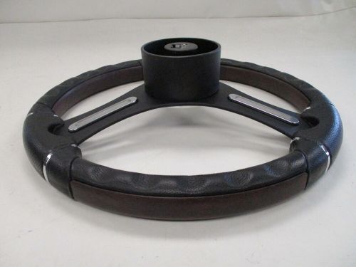 STEERING WHEEL W/ HUB 14 1/4" FAUX WOOD & BLACK 3/4" TAPERED KEYWAY MARINE BOAT, US $129.95, image 6