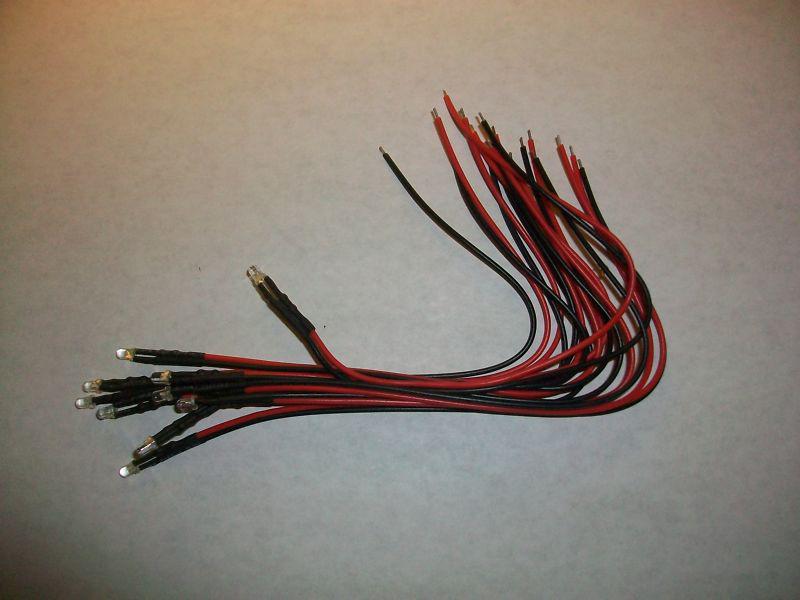 Led pack of 10 white bulb wire 12 volt mini