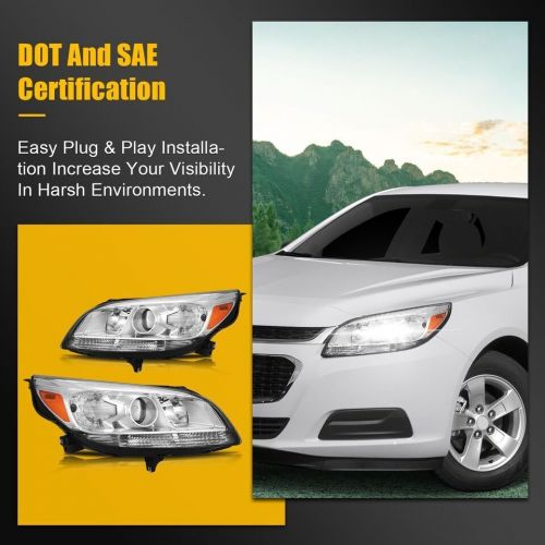 Headlights Head Lamps Set Fits 13-15 Chevy Malibu LH & RH Pair, US $124.00, image 11