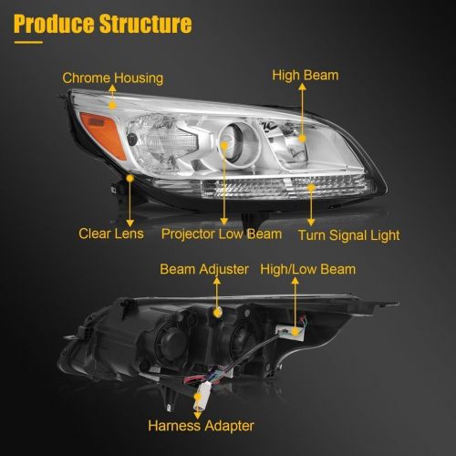 Headlights Head Lamps Set Fits 13-15 Chevy Malibu LH & RH Pair, US $124.00, image 14