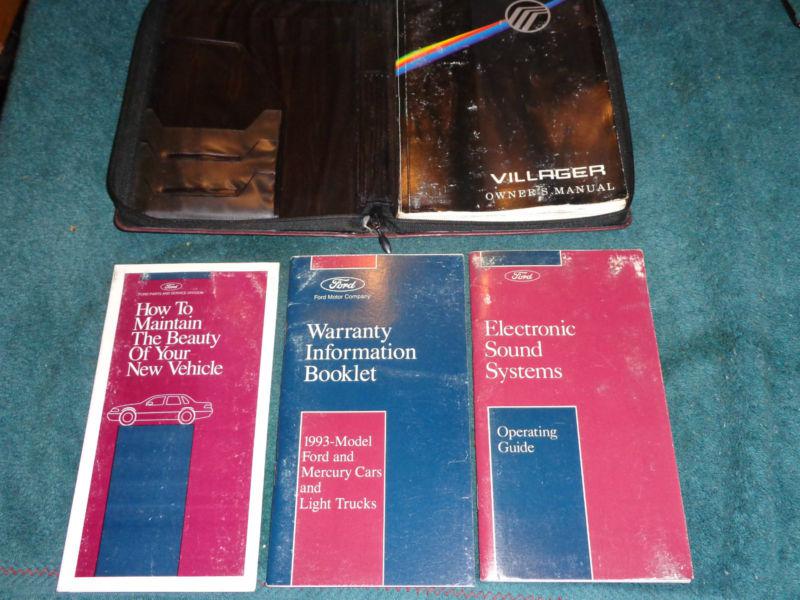 Sell 1993 MERCURY VILLAGER OWNER'S MANUAL SET / OWNER'S GUIDE SET