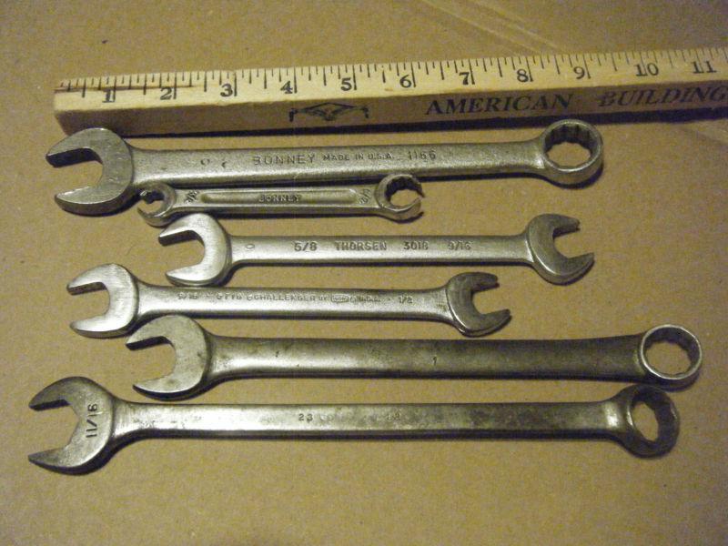 Six vintage wrenches bonney bonaloy thorsen challenger usa / rare wrench