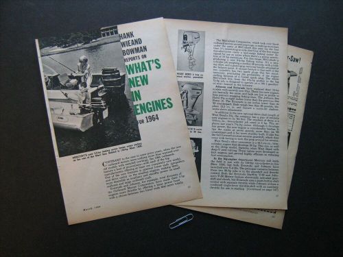 Vintage 1964 outboard boat engine guide--mercury, evinrude, westbend, johnson ++
