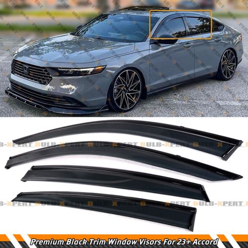 For Honda Accord 2023-25 PREMIUM BLACK TRIM WINDOW VISOR RAIN GUARD WITH CLIP 4X, US $91.95, image 3
