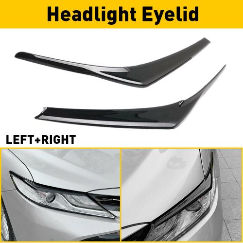 GLOSSY BLACK HEADLIGHT EYELID EYE LID EYEBROWS COVER FOR TOYOTA 2018-2022 CAMRY, US $17.99, image 3