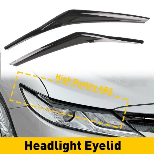 GLOSSY BLACK HEADLIGHT EYELID EYE LID EYEBROWS COVER FOR TOYOTA 2018-2022 CAMRY, US $17.99, image 4